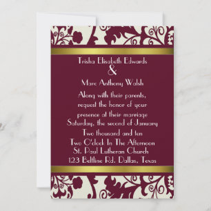 Convite Casamento tema damasco de outono