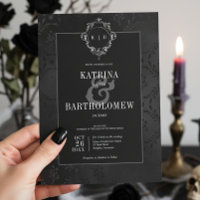 Casamento tema damasco de Satin Preto-Branco Escur