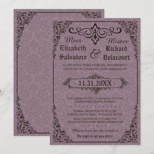 Convite Casamento tema damasco Gótico Vitoriano Convida