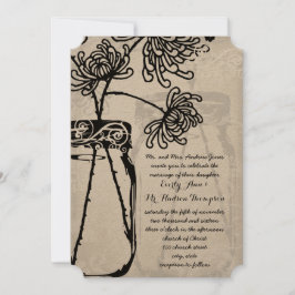 Convite Casamento tema damasco Romântico Mason Jar Shadows