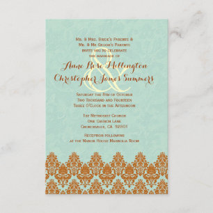 Convite Casamento tema damasco V03 da Casa da Moeda e Dour