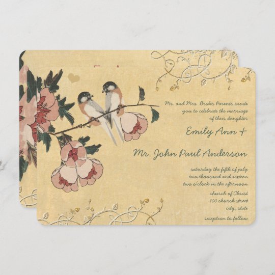 Convite Casamento Tema Damasco Vintage Cherry Blossom Chic Zazzle Com Br