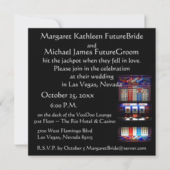 Convite Casamento Tema de Las Vegas (Frente)