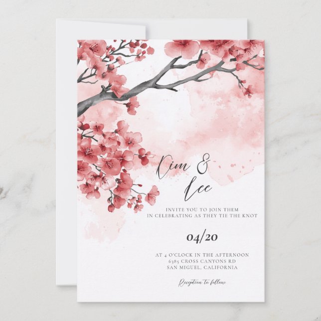 Convite Casamento Temático Coreano (Frente)