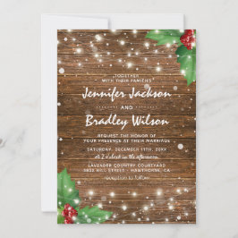Convite Casamento Temático de Natal de Inverno Rústico
