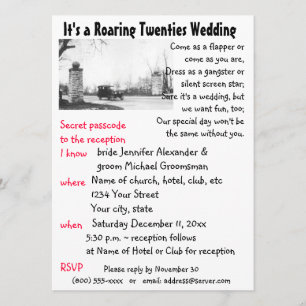Convite Casamento Temático dos Anos 20 Rugidores