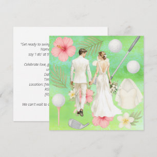 Convite Casamento temático Golf Havaiano para golfista