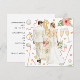 Convite Casamento temático Golf Havaiano para golfista