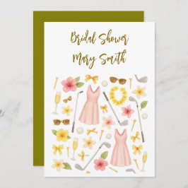 Convite Casamento temático Golf Havaiano para golfista Lov