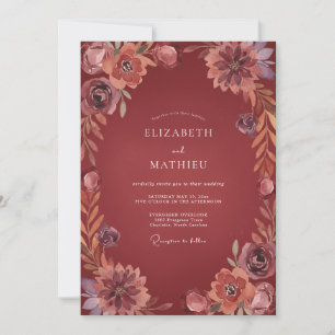 Convite Casamento Terracota Bege Rosa Dahlia
