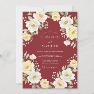 Convite Casamento Terracota com Folhas em Aquarela