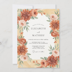 Convite Casamento Terracota Dahlia