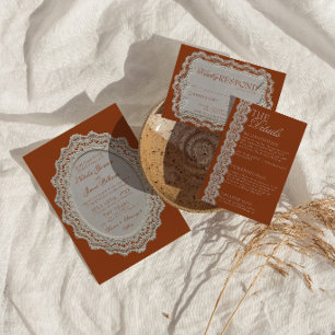Convite Casamento Terracota Laranja Queimada Old Money