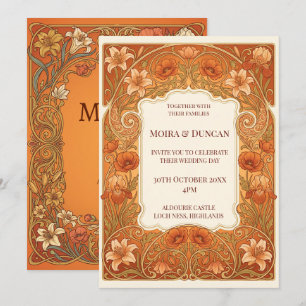 Convite Casamento Terracota Paisley