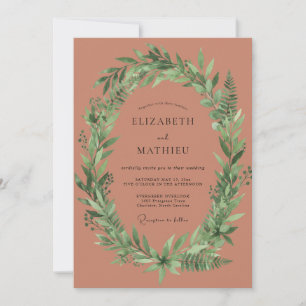 Convite Casamento Terroso de Terracota no Bosque