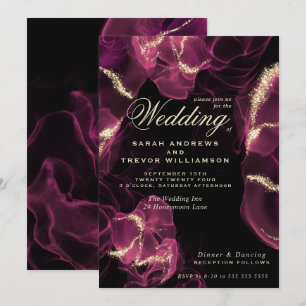 Convite Casamento Tinta Álcool Berry Crimson