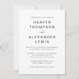 Convite Casamento Tipografia Minimalista Chic Moderna