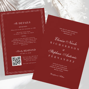 Convite Casamento Todo em Um com Estilo Old Money