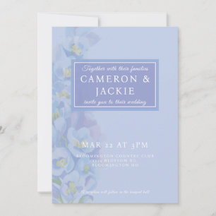 Convite Casamento Tom Azul Wisteria