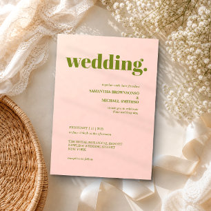 Convite Casamento Tom Terra Minimalista rosa verde Moderno