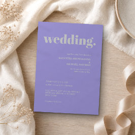 Convite Casamento Tom Terra Mínimo Prata Lavanda