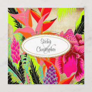 Convite Casamento Torch Ginger+heliconia/Luau