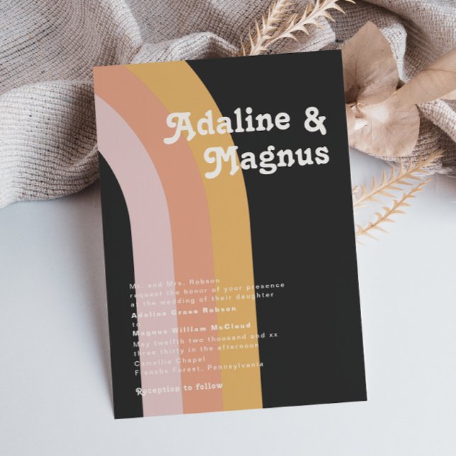 Convite Casamento Tradicional Arco-Íris Escuro-Escuro dos  (Criador carregado)