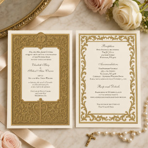 Convite Casamento Tradicional Católico Missa Nupcial