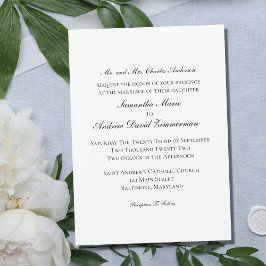 Convite Casamento Tradicional Clássico Formal Elegante