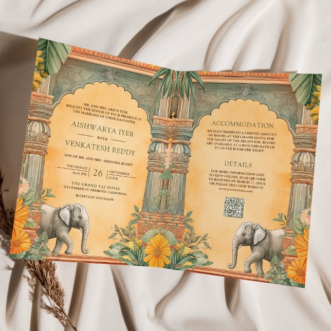 Convite Casamento Tradicional com Código QR de Foto do Sul (Criador carregado)