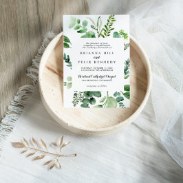 Convite Casamento Tradicional da Caligrafia Eucalyptus Ver