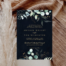 Casamento Tradicional de Azul Floral Dourado Eucal