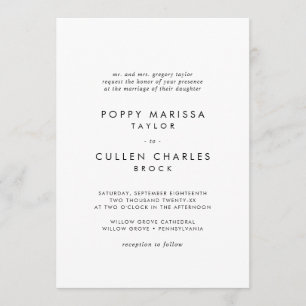 Convite Casamento Tradicional de Bold Name