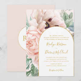 Convite Casamento Tradicional de Pastel de Jardim Floral E