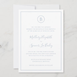 Convite Casamento Tradicional Dusty Blue Elegante Tudo Em