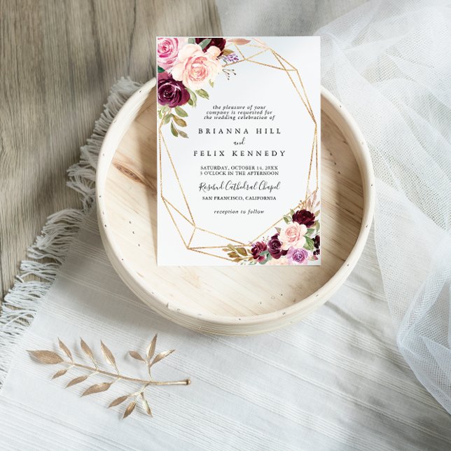 Convite Casamento Tradicional Geométrico Dourado Russo (Criador carregado)