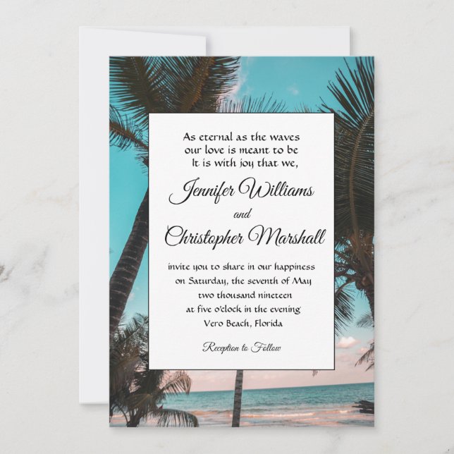 Convite Casamento tropical (Frente)