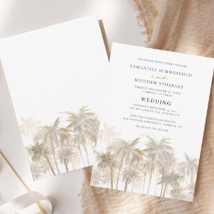 Convite Casamento Tropical Beach de Palm Trees