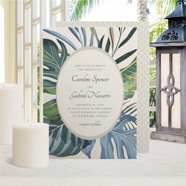 Convite Casamento Tropical Beach Palm (Criador carregado)