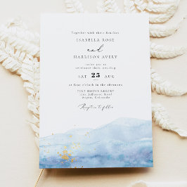 Convite Casamento Tropical BLAKELY Sky Blue Watercolor