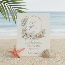 Convite Casamento Tropical Boho na Crista da Praia