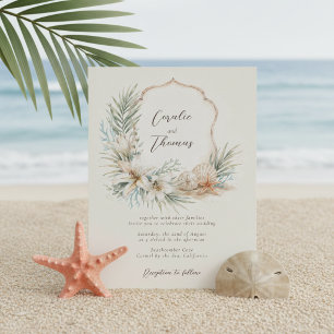 Convite Casamento Tropical Boho na Crista da Praia