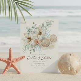 Convite Casamento Tropical Boho Praia Aquarela