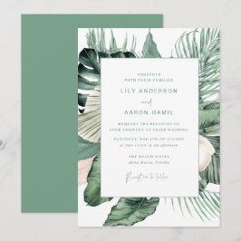 Convite Casamento tropical botânico