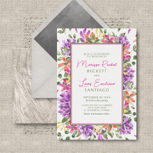 Convite Casamento Tropical Bright Floral