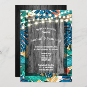 Convite Casamento tropical da selva dos stringlights
