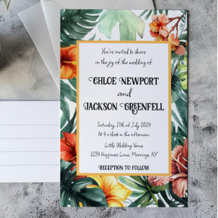 Convite Casamento Tropical das Flores Exóticas
