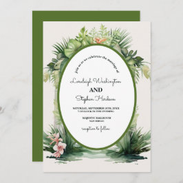 Convite Casamento Tropical de Arch Floral Pastel Boho