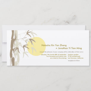 Convite Casamento Tropical de Bamboo Natural, Nascido Chin