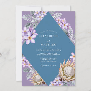 Convite Casamento Tropical de Eucalipto com Plumeria Lavan
